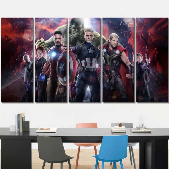 Avengers Canvas Art Layout-Five Panels Regular