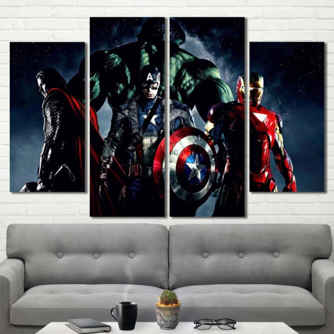 Avengers Large Wall Art Layout-Four Panels Diamond