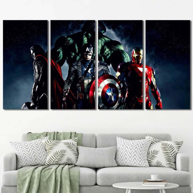 Avengers Large Wall Art Layout-Four Panels Regular