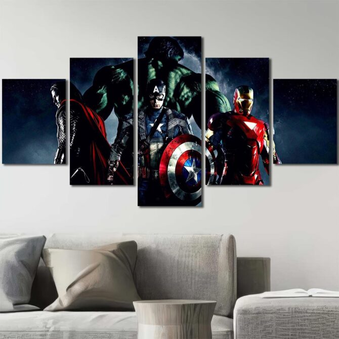 Avengers Large Wall Art Layout-Five Panels Diamond
