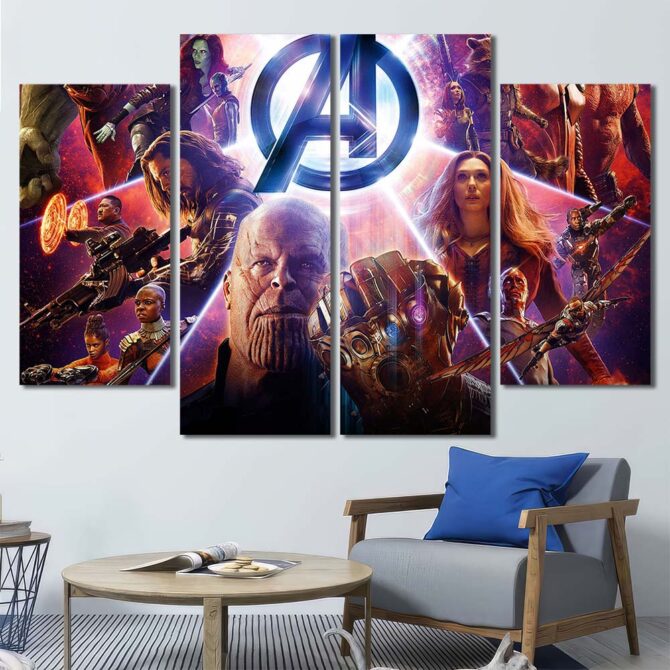 Avengers Wallart Canvas Layout-Four Panels Diamond