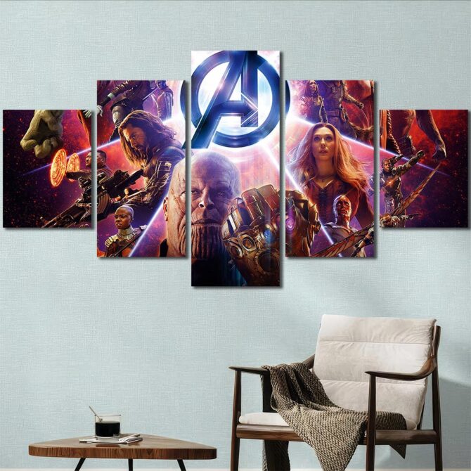 Avengers Wallart Canvas Layout-Five Panels Diamond