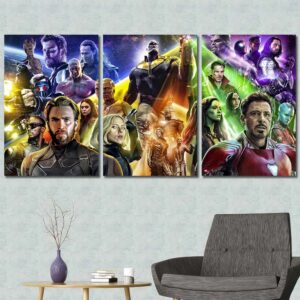 Avengers Printed Canvas Painting Layout-Three Panels Regular