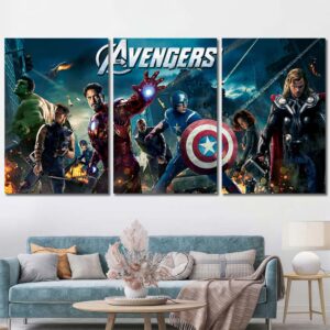Avengers Canvas Wall Art Layout-Three Panels Regular