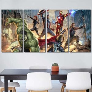 Avengers Wall Art Canvas Layout-Four Panels Regular