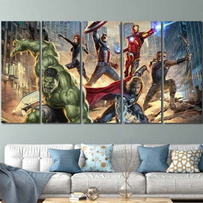Avengers Wall Art Canvas Layout-Five Panels Regular