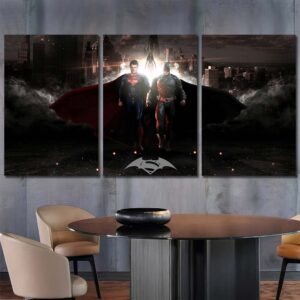 Superman And Batman Wall Art Pictures Layout-Three Panels Regular