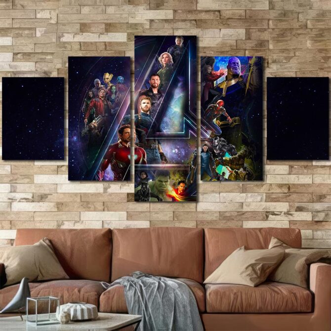 Avengers Home Decor Canvas Layout-Five Panels Diamond