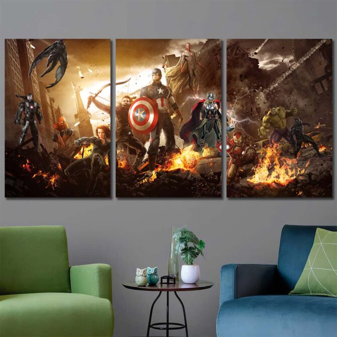 Avengers Wall Art Layout-Three Panels Regular