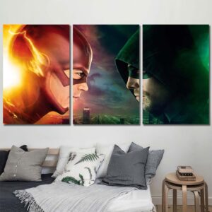 Flash Vs Arrow Canvas Art Layout-Three Panels Regular