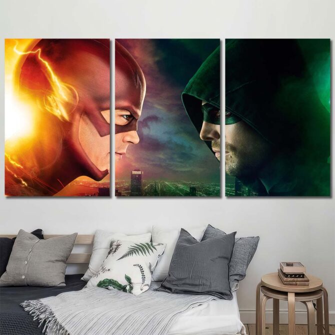 Flash Vs Arrow Canvas Art Layout-Three Panels Regular