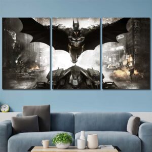Superhero Batman Painting Canvas Layout-Three Panels Regular