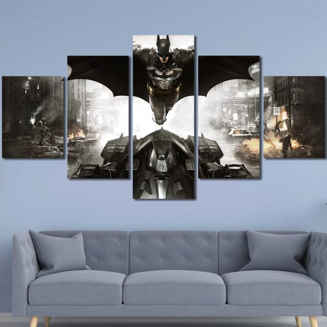 Superhero Batman Painting Canvas Layout-Five Panels Diamond