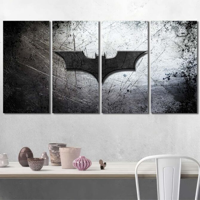 Batman Logo Framed Canvas Layout-Four Panels Regular