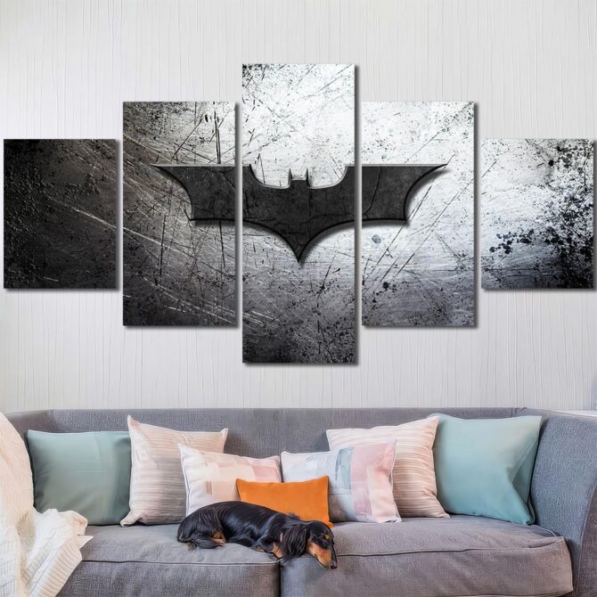 Batman Logo Framed Canvas Layout-Five Panels Diamond