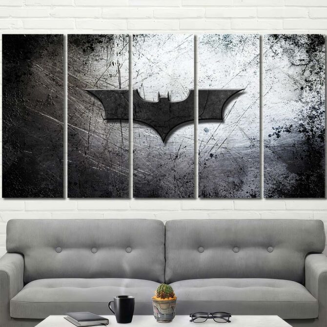Batman Logo Framed Canvas Layout-Five Panels Regular