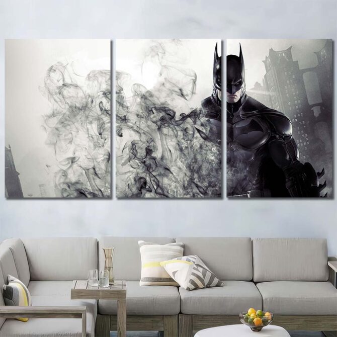 Batman Superhero Art Wall Art Layout-Three Panels Regular