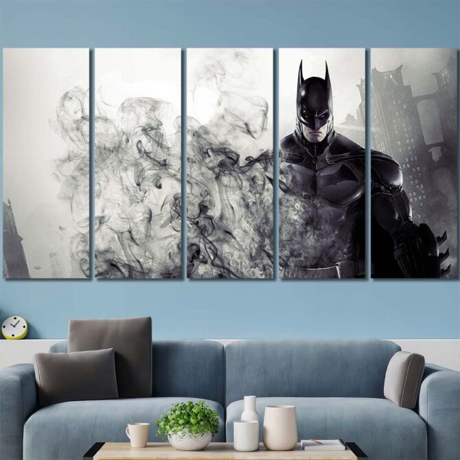 Batman Superhero Art Wall Art Layout-Five Panels Regular