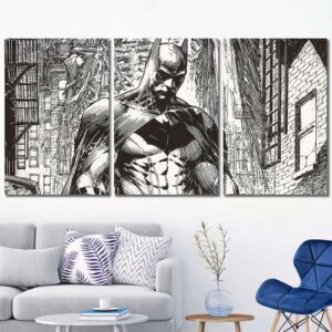 Batman Anime Canvas Art Layout-Three Panels Regular