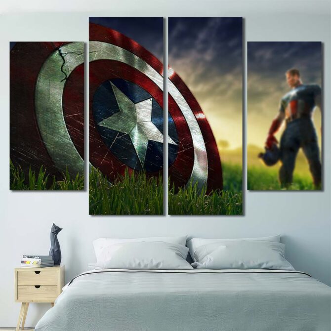 Captain America Canvas Prints Layout-Four Panels Diamond