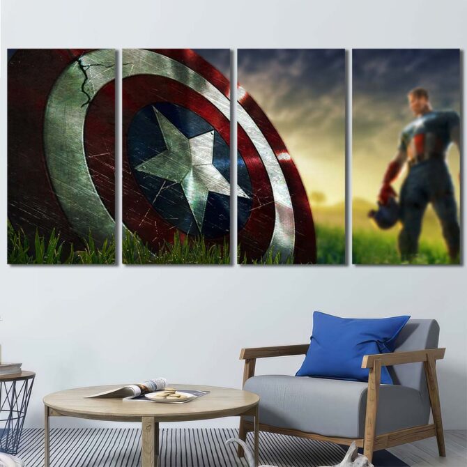 Captain America Canvas Prints Layout-Four Panels Regular