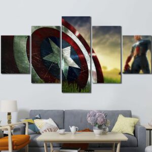 Captain America Canvas Prints Layout-Five Panels Diamond