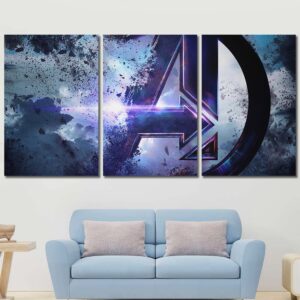 Avengers Logo Canvas Painting Layout-Three Panels Regular
