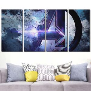 Avengers Logo Canvas Painting Layout-Four Panels Regular