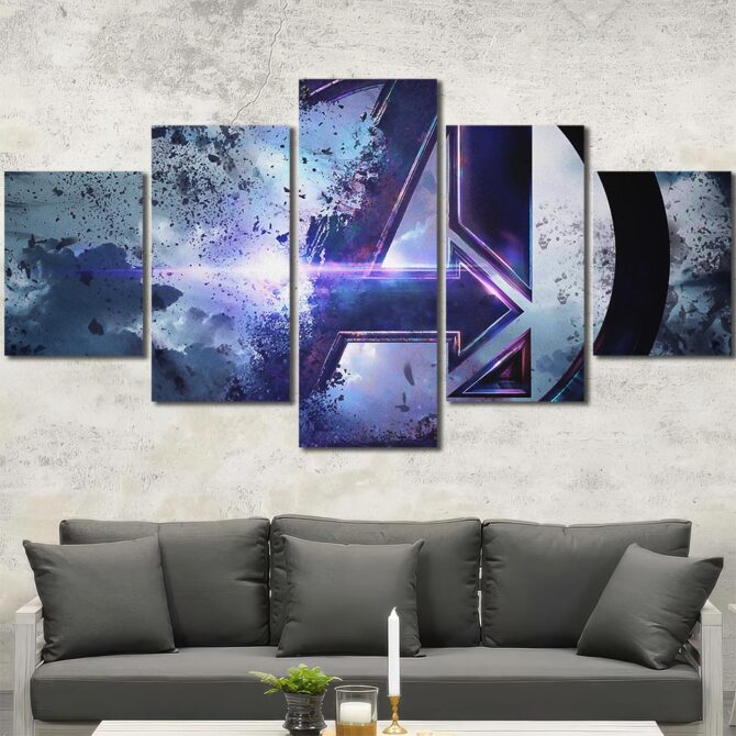 Avengers Logo Canvas Painting Layout-Five Panels Diamond