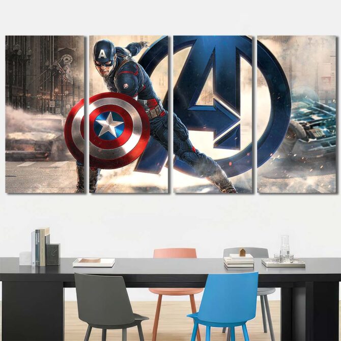 Captain America Avengers Wall Decor Layout-Four Panels Regular