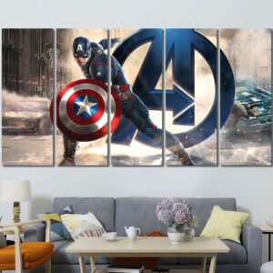 Captain America Avengers Wall Decor Layout-Five Panels Regular