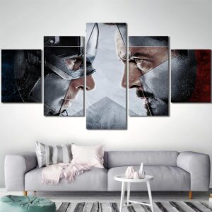 Captain America Vs Ironman Wall Poster Layout-Five Panels Diamond