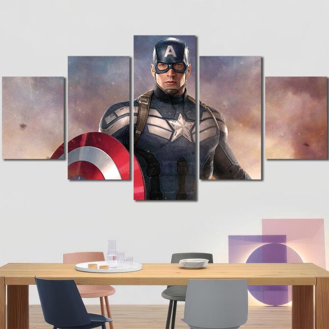 Captain America Movie Poster Layout-Five Panels Diamond