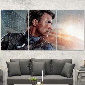 Captain America Painting Layout-Three Panels Regular