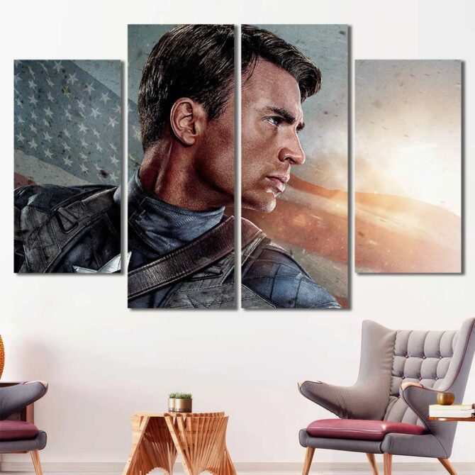 Captain America Painting Layout-Four Panels Diamond