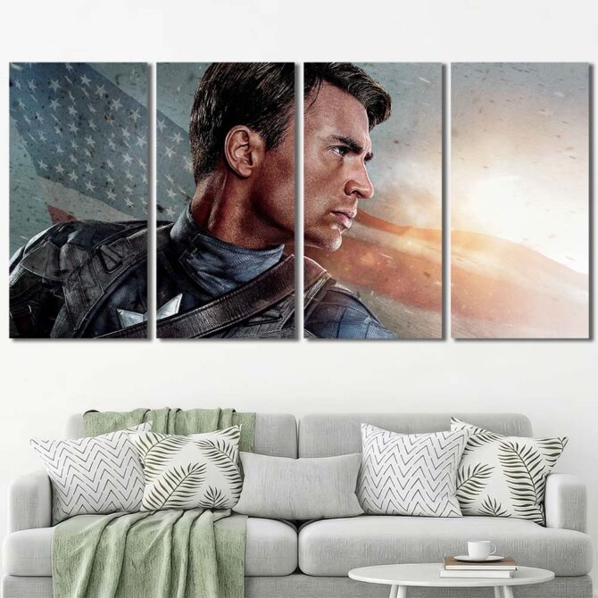 Captain America Painting Layout-Four Panels Regular