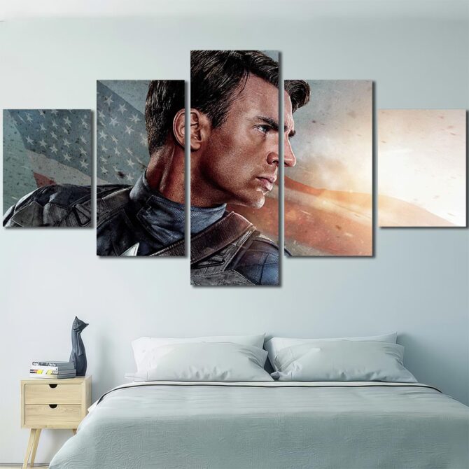 Captain America Painting Layout-Five Panels Diamond