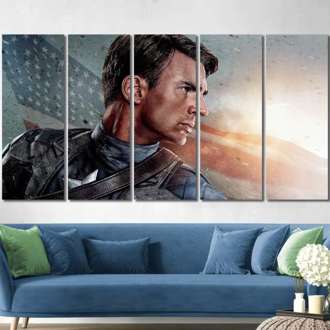 Captain America Painting Layout-Five Panels Regular
