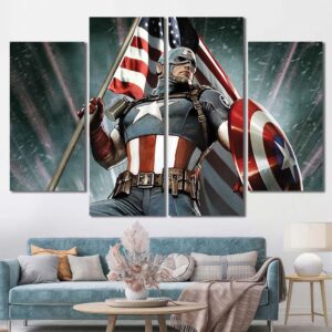 Captain America Superhero Artwork Layout-Four Panels Diamond