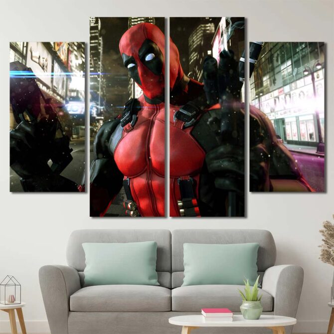 Deadpool Movie Framed Canvas Layout-Four Panels Diamond