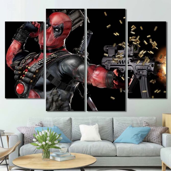 Deadpool Canvas Art Layout-Four Panels Diamond