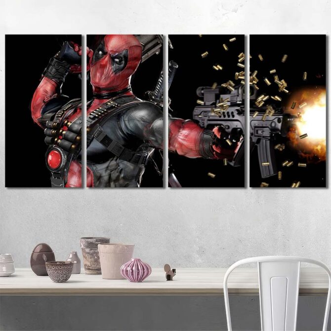 Deadpool Canvas Art Layout-Four Panels Regular