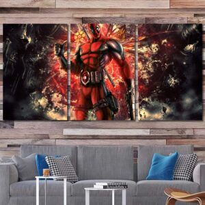 Deadpool Wall Art Layout-Three Panels Regular