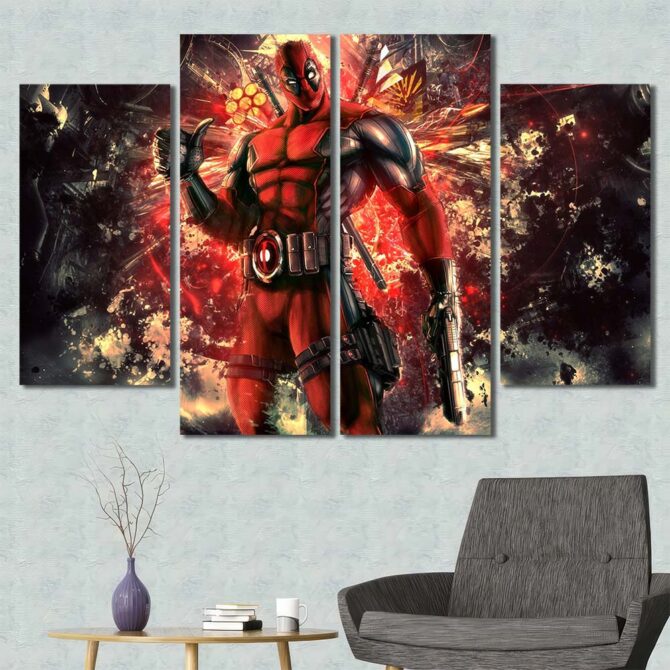 Deadpool Wall Art Layout-Four Panels Diamond