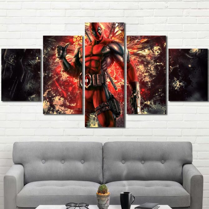 Deadpool Wall Art Layout-Five Panels Diamond