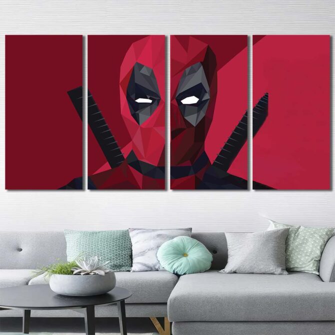 Comic Deadpool Canvas Prints Layout-Four Panels Regular