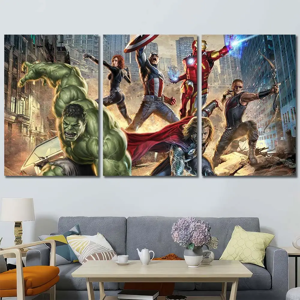 Avengers Battle Heroes Canvas Wall Art – Premium Collector Print - Image 2