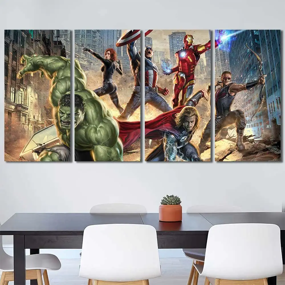 Avengers Battle Heroes Canvas Wall Art – Premium Collector Print - Image 3