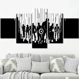Avengers Minimalist Avengers Silhouette Canvas Wall Art – Collector Wall Print