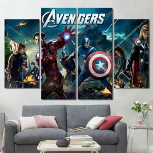 Avengers Retro Poster Canvas Wall Art – Premium Collector Print